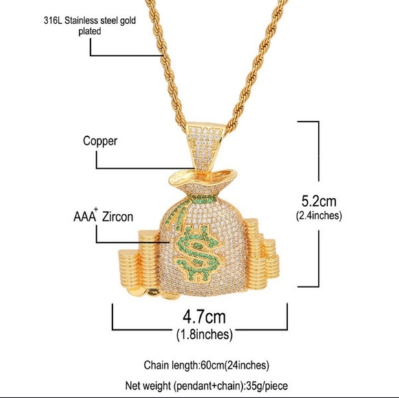 Mans iced out necklace - Picture 2 of 2